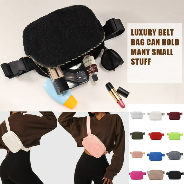 Teddy Bear Furry Fanny Pack Hip Bag Shoulder Sling Waist Belt Zipped  Adjustable