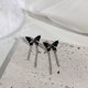 thumbnail image 5 of Pendientes colgantes de mariposa negra punk, pendientes de cadena con borlas de mariposa acrílica, pendientes largos de mariposa plateados, perno prisionero de mariposa negra, 5 of 5