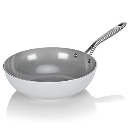 

TECHEF - CeraTerra 12 Ceramic Nonstick Wok/Stir-Fry Pan (PTFE and PFOA Free Ceramic Exterior & Interior) Made in Korea (12-in)