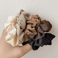 thumbnail image 3 of PEAKIN Satin Hair Scrunchies for Women - Softer than Silk, Stylish Hair Accessories, Satin Scrunchie, Black, Brown, Off-white, Dark brown, Camel, 5 color, 10 pcs, 3 of 6