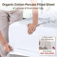 thumbnail image 2 of California Design Den 100% Organic Cotton Percale Queen Fitted Sheet Only, Soft, Crisp, Deep Pocket, Snug-Fit with Special Elastic, Side Indicators - Bright White, 2 of 8
