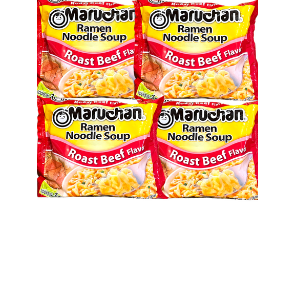 Maruchan Ramen Noodle Soup Roast Beef Flavor Cooks in 3 Minutes 3 Oz Pack of 4