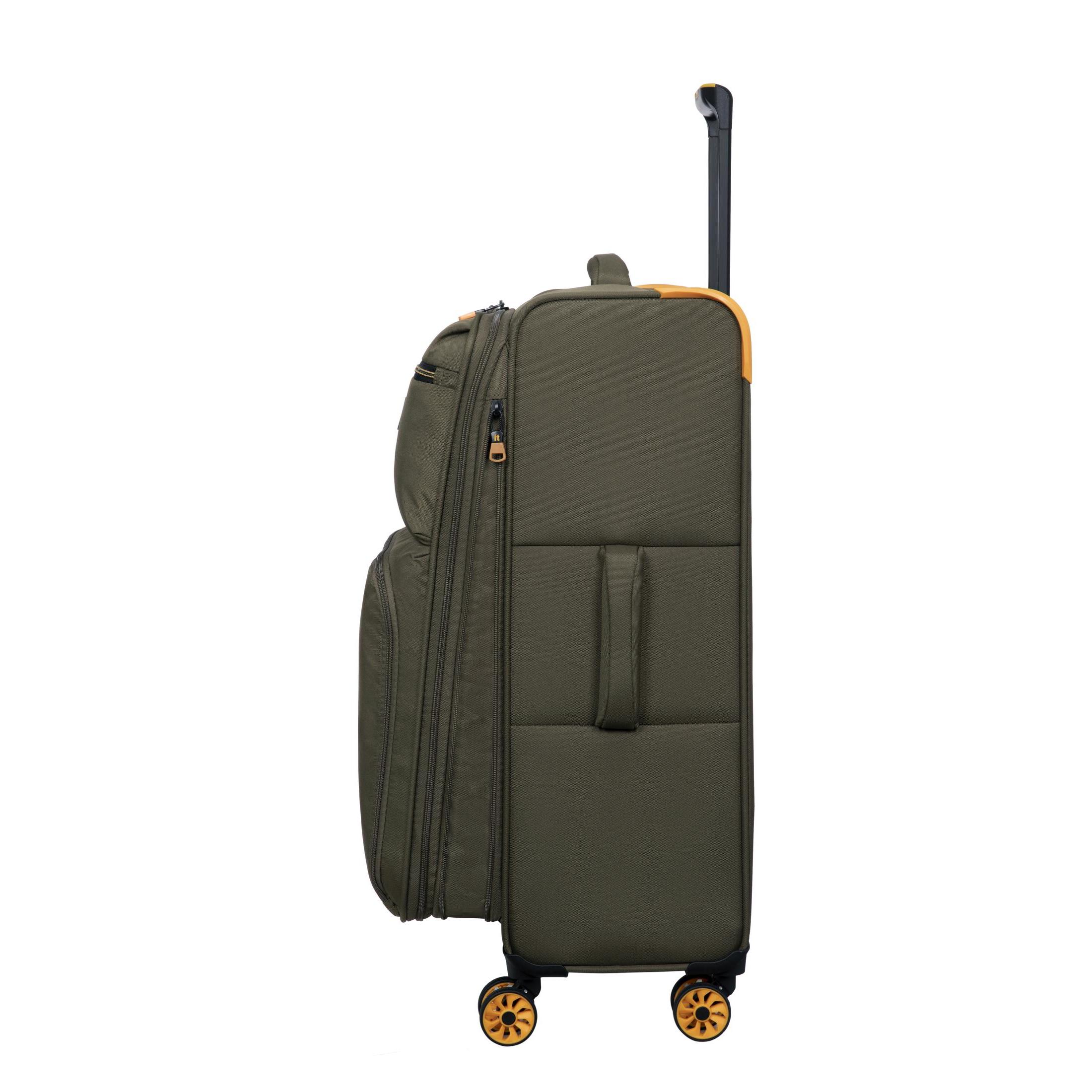 it luggage Compartment 32" Checked Softside 8 Wheel Expandable Spinner, Dark Olive