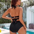 thumbnail image 5 of Top-kevin Womens Tummy Control Bathing Suits Modest High Waisted Bikini Sets Cute Halter 2 Piece Swim Suit, 5 of 7