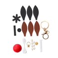 thumbnail image 1 of Rongfmy DIY Sewing Keychain Kit Colorful Car Key Chain Party Favors Bag Charm Making Black and Brown, 1 of 9