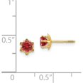 thumbnail image 2 of Natural Certifed Red Ruby Round gemstone Stud Earring Woman Wedding Gift, 2 of 2