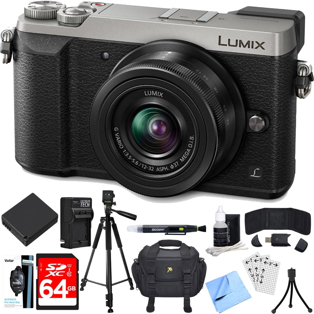 Nieuwheid Bekritiseren Initiatief Panasonic LUMIX GX85 4K Mirrorless Interchangeable Lens Silver Camera w/  12-32mm Lens Bundle includes Camera, Lens, 64GB SDXC Memory Card, Tripod,  Case, Battery + Charger, Beach Camera Cloth and More - Walmart.com