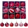 thumbnail image 1 of Doce adornos navideños festivos con forma de bola para una decoración navideña vibrante, 1 of 7