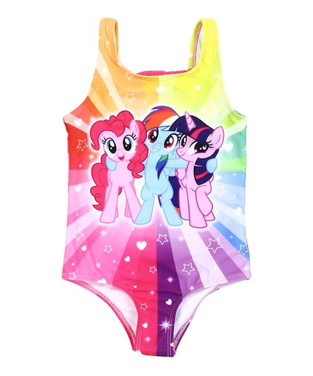 My Little Pony Girls Swimming Costume Kids Rainbow One Piece Swimsuit Pool Beach 