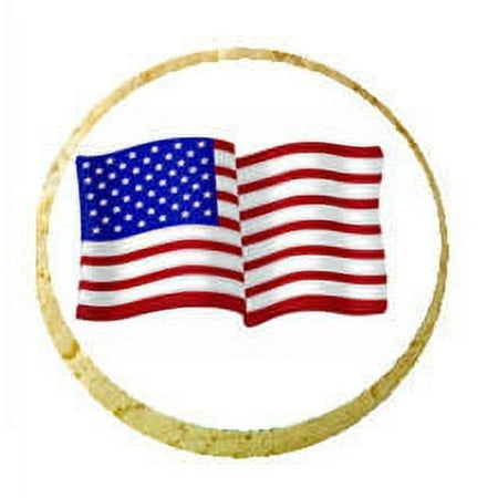 12 - 2 inch 4th of July Independence Day U.S. Flag Edible Cupcake / Cookie Images