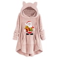 thumbnail image 2 of Pntutb Mujer Casual Navidad Impresión Botones De Felpa Manga Larga Con Capucha Abrigo De Felpa Top Pntutb Pntutb-4852, 2 of 5