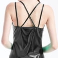 thumbnail image 4 of Tops de Manga Corta para las Mujeres Ajuste Suelto Cuello Redondo sin Manga Correa Suelta sin Tirantes Tras Expuesto sin Espalda Vestido de Moda Trajes de Cuerpo para las Mujeres de Manga Corta, 4 of 5