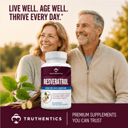 Truthentics Resveratrol Antioxidant Supplement, 1200mg, 60 Vegan Capsules