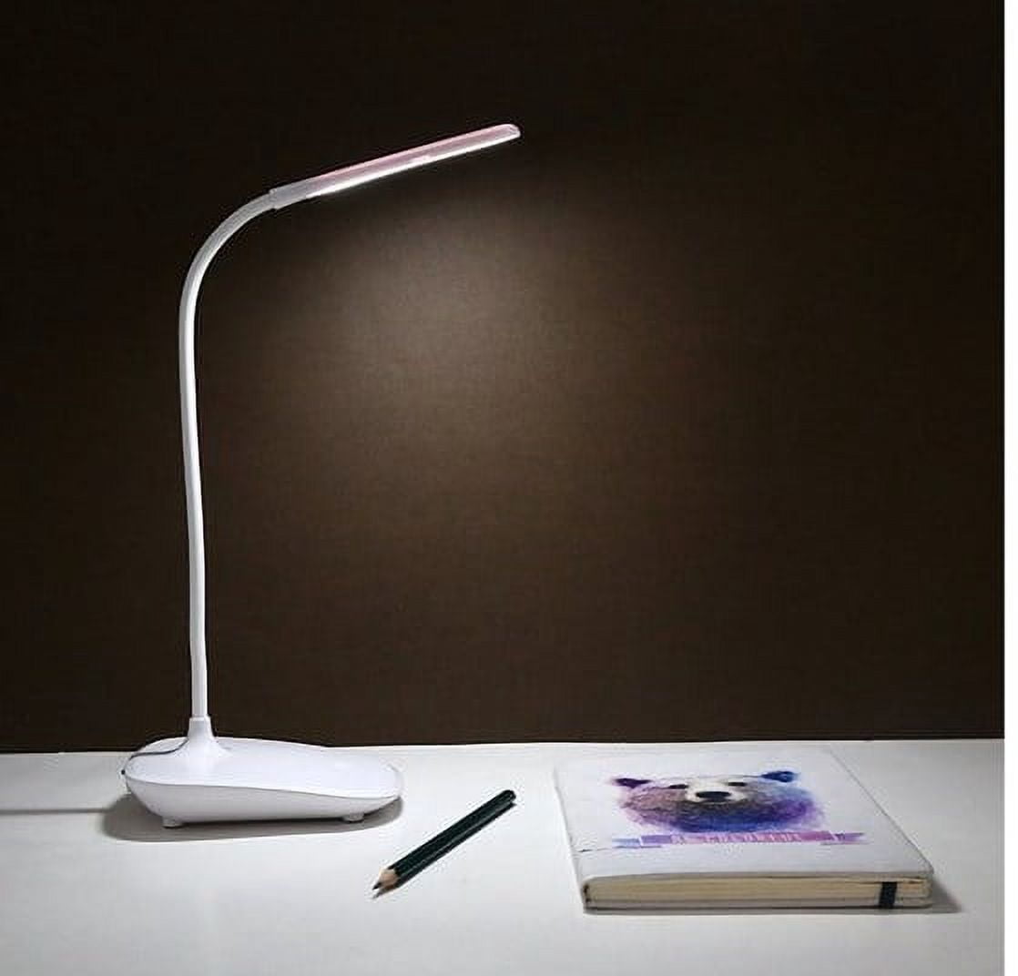Cordless Lamp LED Desk Lamp, Battery Operated Table Lamps, Rechargeable Dimmable Reading Light with Timer, Adjustable Gooseneck Touch Lamp for Office, USB Charging Port (White)