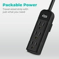 thumbnail image 3 of KMC Mini Power Strip, 3-Outlet, 5-Pack, 1-Foot Cord, Black, 3 of 8