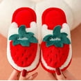 thumbnail image 4 of Generic Baby Christmas Slipper Cartoon Strawberry Pattern Bedroom Slippers For Kids Cotton Slippers Girls Boys House Slippers Winter Warm Indoor Shoes Clearance Shoes(4-4.5 Years,Red), 4 of 8