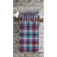 thumbnail image 3 of Ambesonne Checkered Quilted Bedspread Set 2 Pcs, Scotland Country Tile, Twin Size, Violet Pale Blue Salmon, 3 of 3