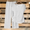 thumbnail image 2 of Bovxnpu Women 2 Piece Loungewear Set Beach Vacation Sweatsuit Tracksuit Set Women's 2Pcs OutPrint Pants & Short Sleeve Top Round Neck Tied Waist Loose Casual Summer Outfits, 2 of 5