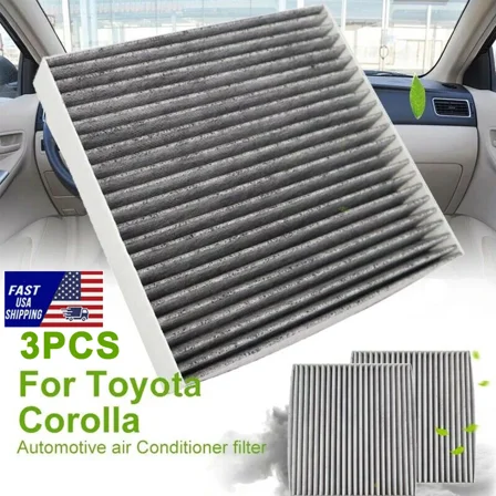 3PCS For Toyota A/C CABIN Activated Carbon AIR FILTER 87139-YZZ20 87139-YZZ08