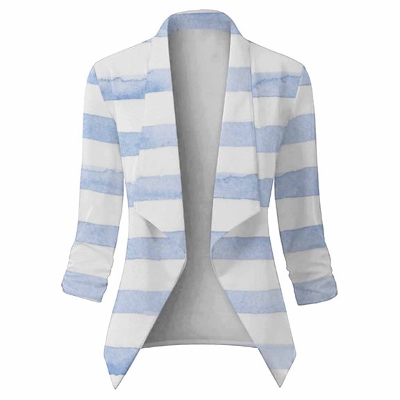 Vedolay Coat for Women Women's Casual Blazers Long Sleeve Oversized Business Lapel Collar Jacket,Light Blue XL