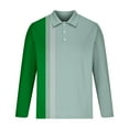 thumbnail image 4 of Puntoco Men Long Sleeve Shirt Men's Polo Shirts Casual Long Sleeve Golf Shirts Color Block Cotton Tops Green L(L), 4 of 5