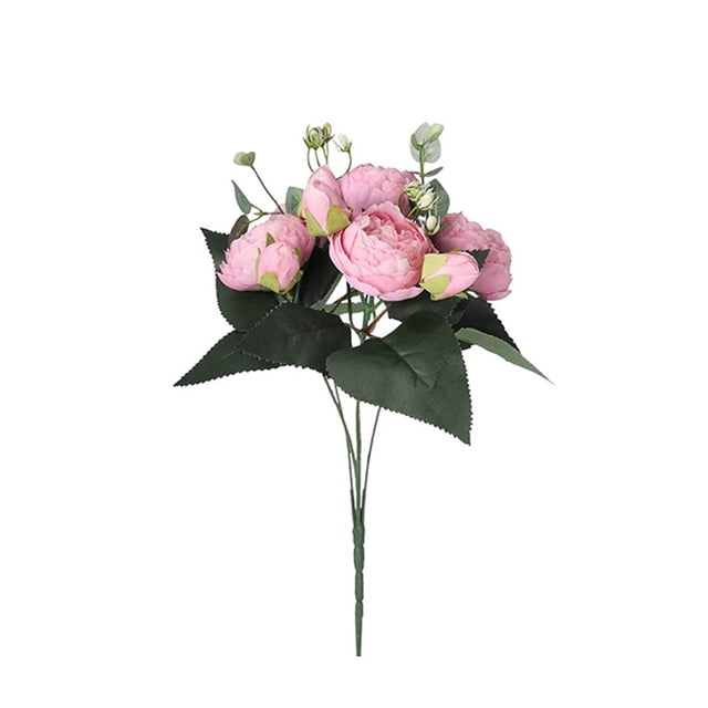 Fleurs Artificielles de Pivoines Roses Décoration Maison Fête Mariage Bouquet de Fausses Roses