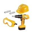 thumbnail image 4 of Juego de herramientas para niños, juguete de simulación, juguete electrónico educativo, taladro con sonido Taladro amarillo, 4 of 9