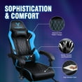 thumbnail image 7 of EXRACING Gaming Chair Ergonomic Computer Chair with Footrest and Lumbar Support, Height Adjustable High Back Leather Office Chair, 360° Swivel with Linked Armrest, for Adult and Teen (Blue), 7 of 7