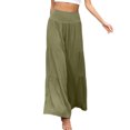 thumbnail image 1 of MAWCLOS Women's High Waist Wide Leg Palazzo Pants, ArmyGreen, XL, 1 of 2