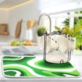 thumbnail image 5 of Dish Drying Mat Kitchen Pad Large Counter Absorbent Dish Mats Drainer Deep Green Thick Lines, 5 of 8