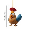 thumbnail image 3 of Beautynvta Cute Rooster Christmas Ornaments, Cartoon Rooster Hanging Pendant Acrylic Christmas Tree Ornament for Car Interior Window Wall Home Decor, 3 of 5