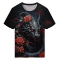 thumbnail image 3 of Men's Novelty Dragon T-Shirts 3D Printed Dragon Short Sleeve Tshirts Casual Summer Tee Top, 3 of 6