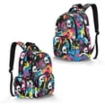 thumbnail image 2 of FKELYI Grunge Funny Skull Print 17 Inch School Backpack for Boys & Girls Spacious Schoolbag for Elementary Student Casual Daypack Lightweight Book Bag Travel Bags, 2 of 7