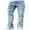 Blue, variant on GXFC Men Ripped Jeans Regular Straight Denim Pants Streetwear Clothes for Men
