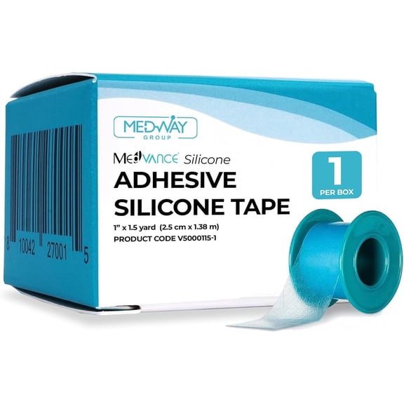 Medvance Soft Silicone Tape with Perforation for Easy Cut Size - 1" Width (1 Pack, 1.5 Yards)