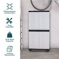 thumbnail image 4 of Sunnydaze Lockable Adjustable 48.75" Plastic 3-Shelf Freestanding Garage Storage Cabinet, Gray with Charcoal Trim, 4 of 11