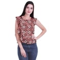 thumbnail image 1 of Moomaya Hauts Sans Manches en Jersey de Coton à Volants pour Femmes Blouse d'Été Imprimée pour Femmes, 1 of 4