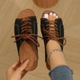 thumbnail image 2 of Xfvqtps Womens Wedge Sandals Lace up Mule Sandals Open Toe Breathable Casual Slide Shoes for Beach and Daily Walking Comfort, 2 of 9