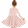 thumbnail image 6 of Posijego Girls Heart Printed Dress Valentine's Day Dress Crew Neck Long Sleeve Spring Dresses for Girls, 6 of 7