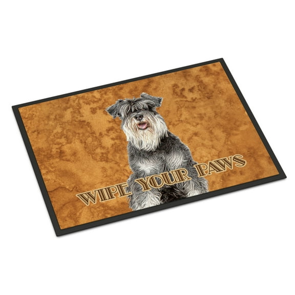 Carolines Treasures KJ1221MAT Schnauzer Wipe your Paws Door Mat Indoor Rug or Outdoor Welcome Mat 18x27 Doormat 27"L x