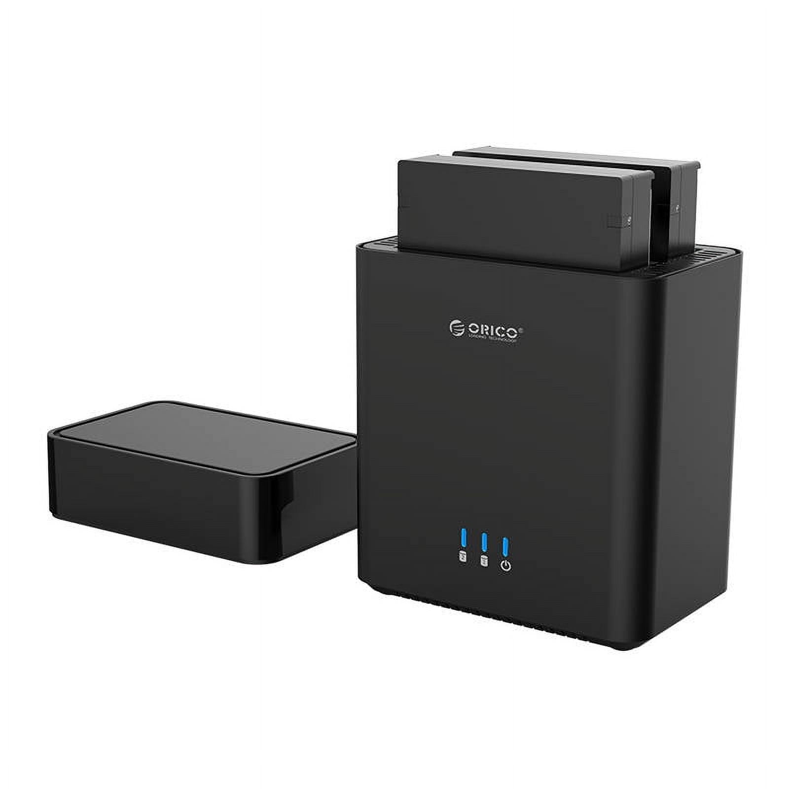 ORICO 2 Bay External Hard Drive Enclosure 3.5" HDD Enclosure up to 2*18TB 5Gbps USB 3.1 Type-C to Sata Hard Drive Docking Station USB C Hard Drive Case with 12V/4A Adapter