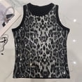 thumbnail image 6 of YMNXA Women's Tank Top Sleeveless Round Neck Leopard Print Glitter Sequins Comfortable Stylish Camisoles For Casual Daily Wear,Black,L, 6 of 6