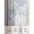 thumbnail image 6 of Blue Beige Floral Sheer Curtains 63 Inch Length 2 Panels Set, Vintage Smear Abstract Art Voile Window Treatment Rod Pocket Curtains Sheers Drapes for Bedroom/Living Room/Kitchen 52x"63"x2, 6 of 7