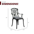 thumbnail image 6 of Kinger Home  Ekta 24-Inch Patio Bistro Sets 3 Piece Cast Aluminum Black, 6 of 6