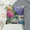 thumbnail image 2 of JEUXUS Hopyeer Rustic Romantic Outdoor Floral Decor Throw Pillow Covers Hydrangea Flowers Bird Nest Bottle Dragonflies Butterflies Pillowcase Home Sofa Cushion Cover, 2 of 5