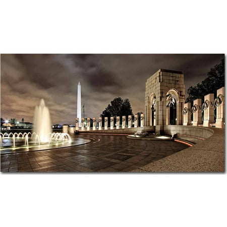 Trademark Fine Art "World War II Memorial at Night" Canvas Art by Gregory O'Hanlon