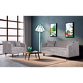 thumbnail image 1 of Sala 3-2 Makora de Velvet Gris Claro Modelo Ivanka, 1 of 9