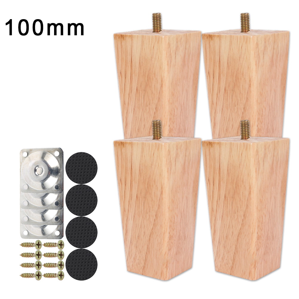 Wood Furniture Legs 6 inch Sofa Legs for Dresser Cabinet Couch Brown 4pcs 