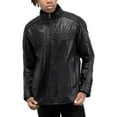 thumbnail image 6 of X RAY Jeans Mens Grainy PU Leather Hooded Jacket with Faux Shearling Lining, Black, L, 6 of 8