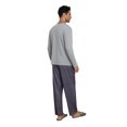 thumbnail image 3 of Men's pajama set with long sleeves and long pants, round neck, suitable for casual wear and can be worn outside, as a home wear outfit., 3 of 6